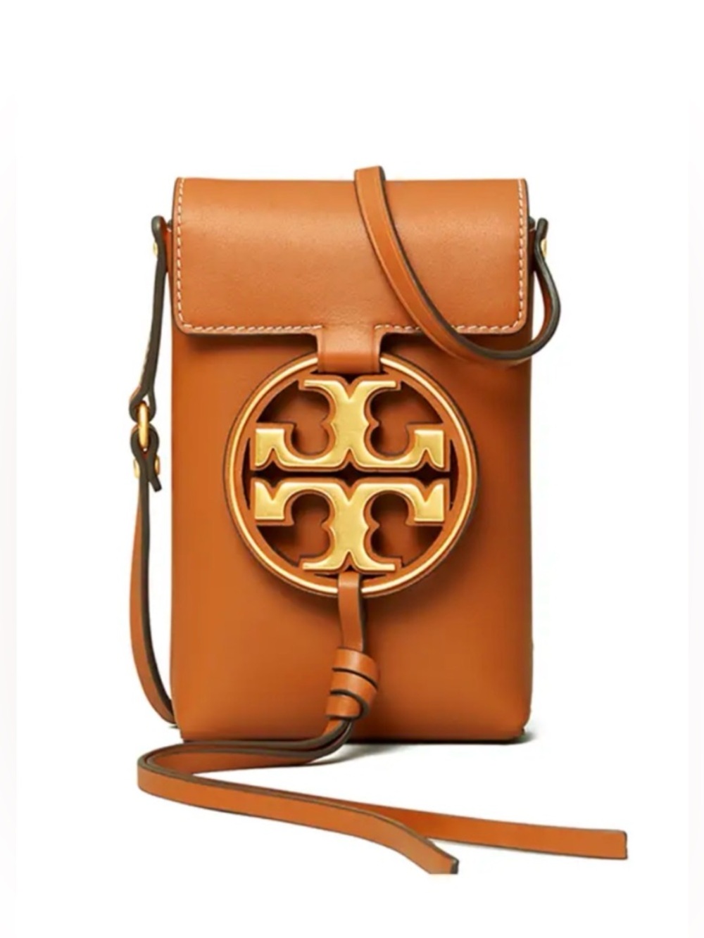 Tory Burch Miller Metal Leather Crossbody in Caramel - Phone Bag 🤩 NEVER USED!